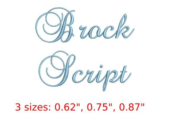 Brock Script Font: Elegant Embroidery for Craft Fairs